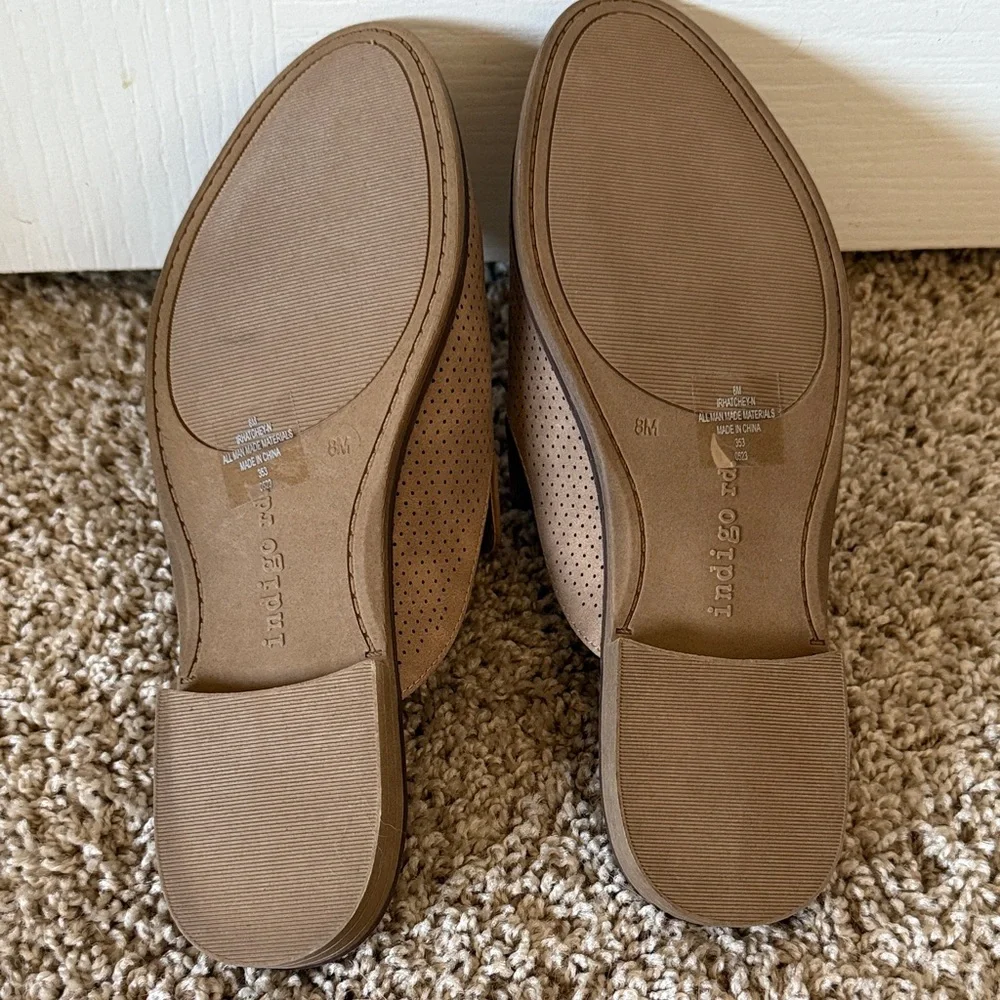 Indigo Brown Perforated Mules Brushed Suede NWT size 8 - Picture 6 of 14